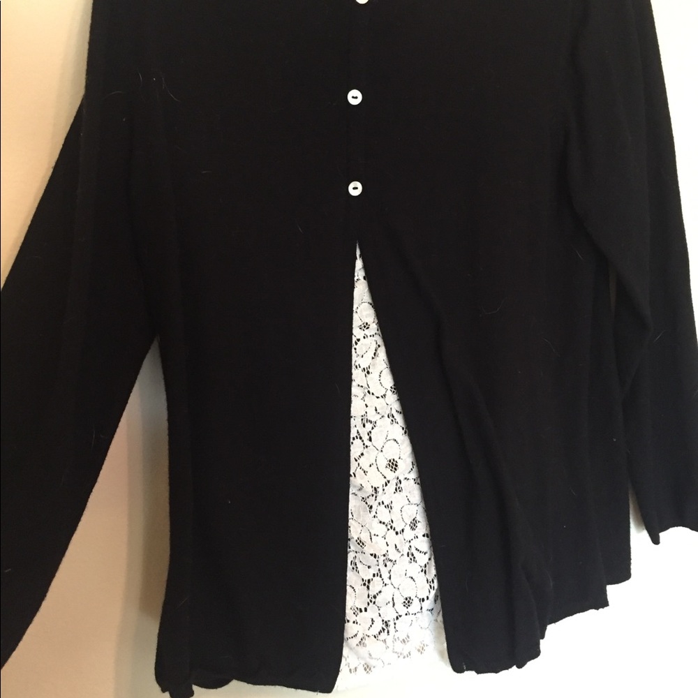 Black Sweater with Lace Detail